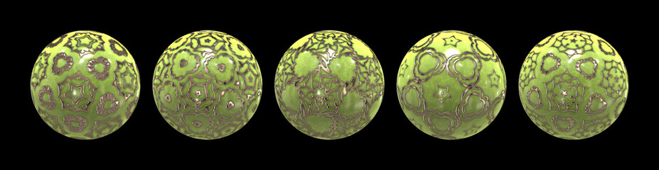 green golden decorated balls