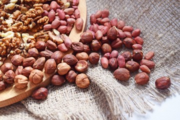 Mixture of different nuts.Healthy food.
