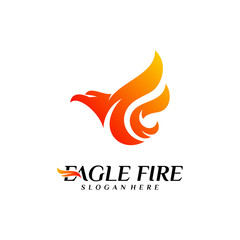 Obraz premium Phoenix Fire Bird Logo Design Concepts. Dove Eagle Logo Template Vector. Icon Symbol