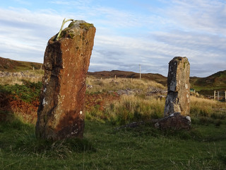 Kilmore standing stones in der Nähe von Dervaig auf der Isle of Mull in Schottland