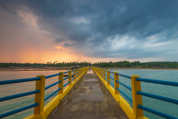 Fototapeta na wymiar Wonderful sunset moment at batam bintan indonesia