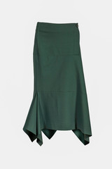 Green skirt isolated on grey background