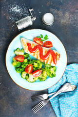 fried chicken with broccoli