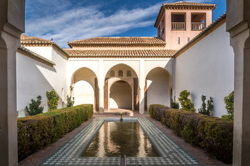 Fototapeta premium Malaga Alcazaba castle decorative Moorish style door frames of the palace