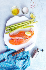 salmon and asparagus
