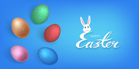 easter eggs 3d vector background	