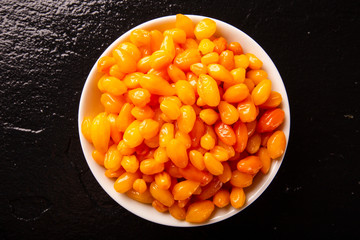 Pepper yellow lantern chili, Capsicum chinense, originating in the Americas and matrix for hybrid peppers burned most of the world.