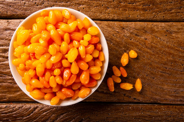 Pepper yellow lantern chili, Capsicum chinense, originating in the Americas and matrix for hybrid peppers burned most of the world.