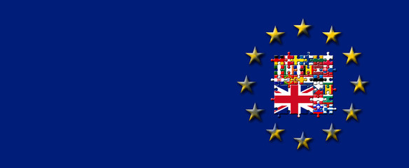 Banners and banners of the European Union with lazuli fields