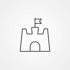 Sand castle vector icon sign symbol