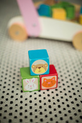children educational toy colored wooden cubes