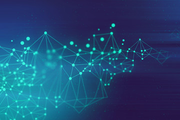 background illustration 3d, system of galaxy, data deep learning hologram robotic, ai technology neon glow, molecule of chemical, atom cell science, futuristic cyber network