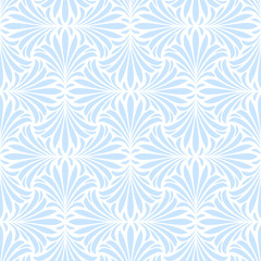 Abstract baroque pattern. Seamless vector background. Blue and white texture. Graphic vector wallpaper.