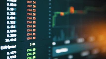 Stock market trading candlestick live graph - Powered by Adobe