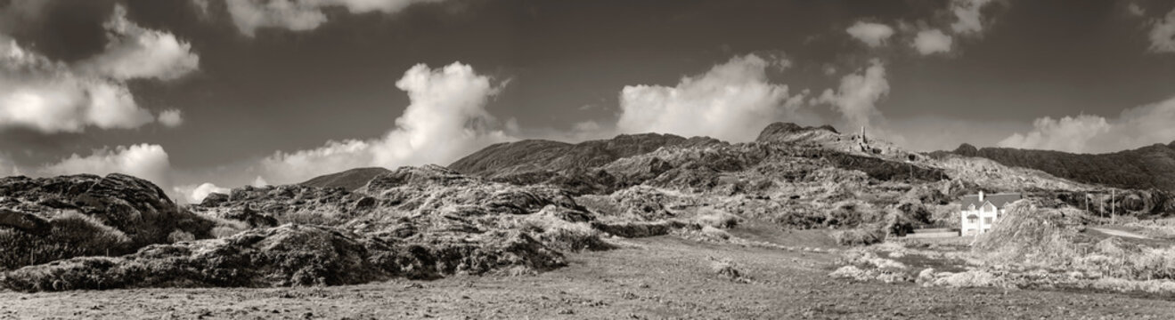 Panoramic landscape with an ancient copper mine in Allihies in spring © agephotography