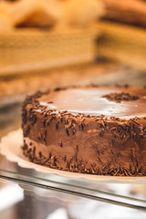 Closeup of a chocolate cake