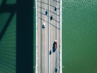 Aerial view of the Vasco da Gama Bridge in Lisbon - Portugal