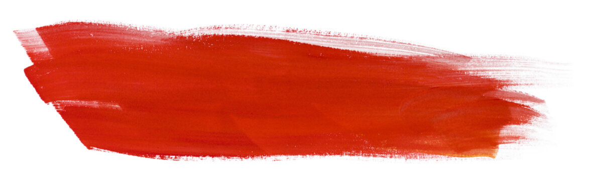 inked watercolor strip on paper red