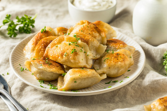 Homemade Fried Polish Potato Pierogis