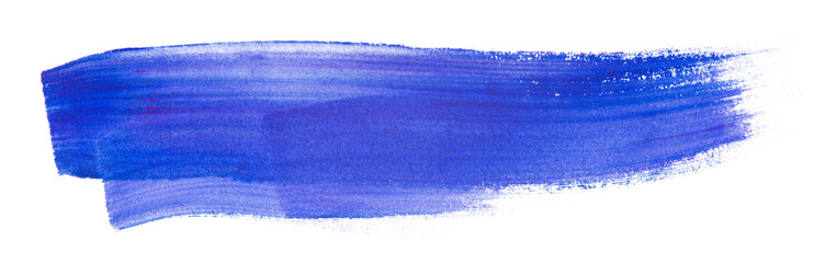 blue watercolor blot with inked brush and paper texture hand-drawn.
