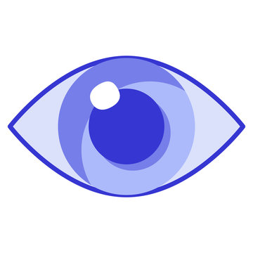 recommend clip art: Eye Care icon.Blue pupil icon.Flat vector line art.