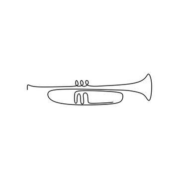 recommend clip art: continuous line drawing of a jazz instrument.