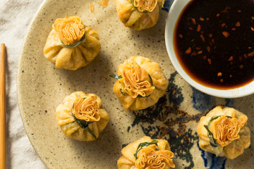 Fototapeta premium Homemade Deep Fried Shrimp Purse Dumplings