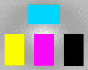 CYMK Rectangles On Silver Background