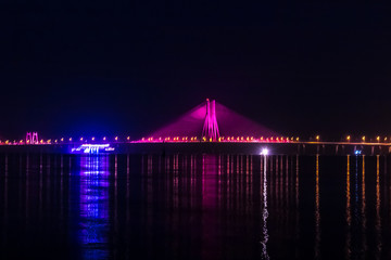 Night View of Bandra Worli Sea Link Bridge