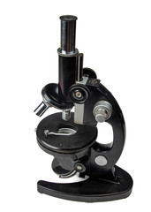 Microscope black on a white background