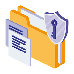 folder documents with shield