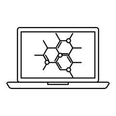 laptop with structure molecular