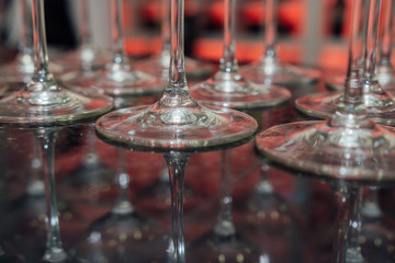 Restaurant table setting with glasses