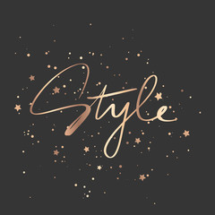 Vector hand drawn lettering phrase. Modern golden brush calligraphy
