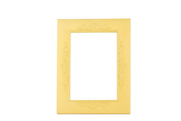 Empty plastic frame isolated on white, text space