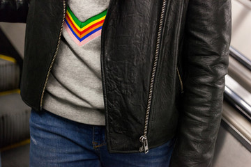 Leather Jacket and Lgbt flag