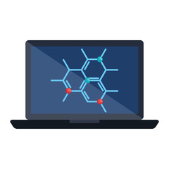 laptop with structure molecular