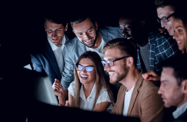 business team discussing stock news