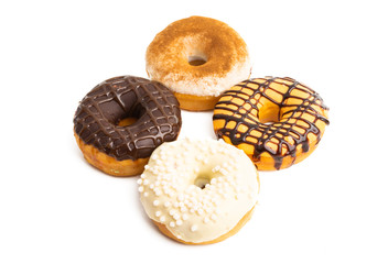 donuts in glaze isolated