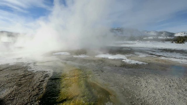Geyser in winter