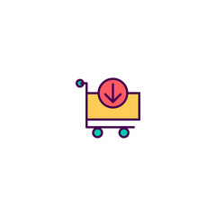 cart icon line design. Business icon vector design