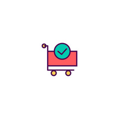 cart icon line design. Business icon vector design