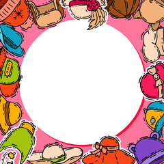 Hats shop market store vector illustration. Different clothing sale style cap cloth accessories poster. Seasonal headdress protection handmade advertisemen card. Modern head wear accessory.