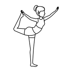 woman practicing yoga position