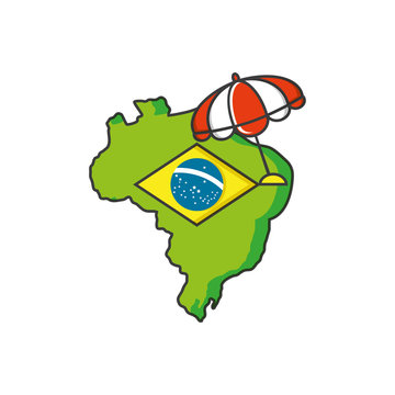 map of brazil with parasol