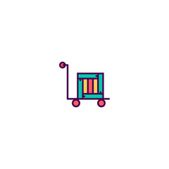 delivery cart icon line design. Business icon vector design