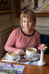 woman in cafe