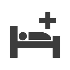 Hospital bed vector icon in modern flat style isolated. Hospital bed can support is good for your web design.