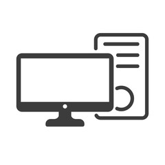 Computer vector icon in modern flat style isolated. Computer can support is good for your web design.