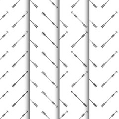 Set of arrows seamless pattern on white background